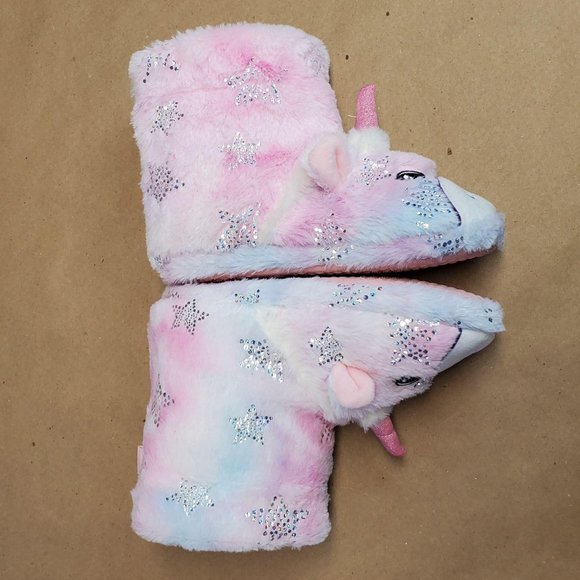 Totes Toasties Unicorn Slippers M(13-1) Pink - Picture 9 of 11